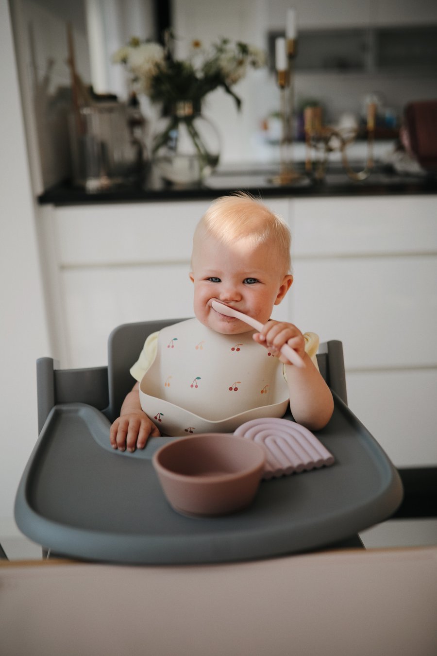 Silicone Feeding Spoons Cambridge Blue/Shifting Sand 2-Pack
