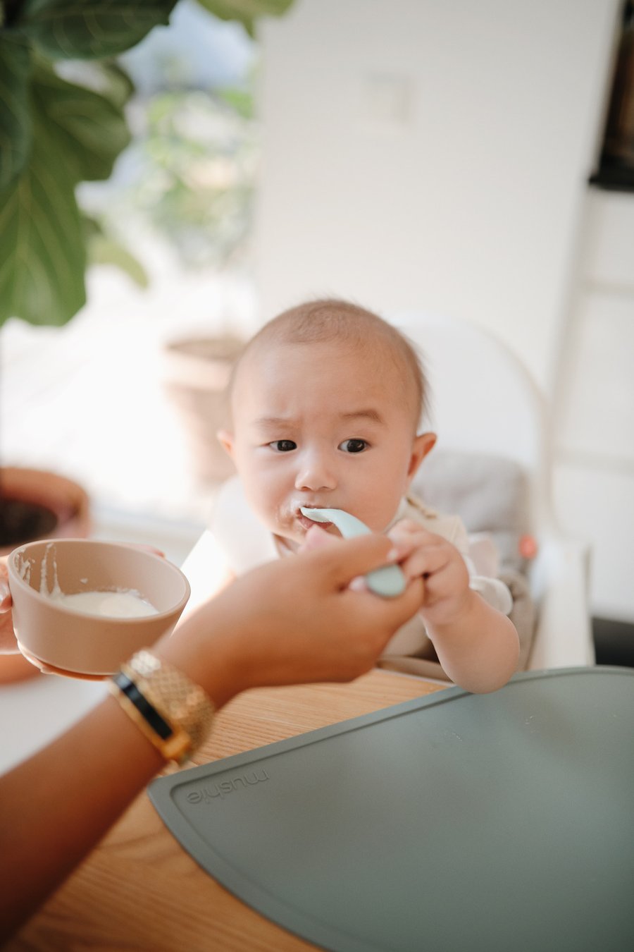 Silicone Feeding Spoons Cambridge Blue/Shifting Sand 2-Pack