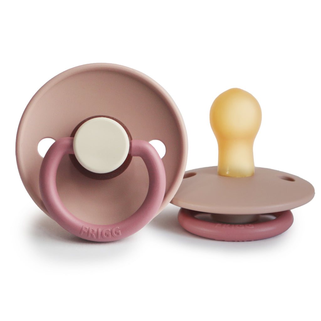 FRIGG  NATURAL RUBBER PACIFIER | COLORBLOCK - PEONY