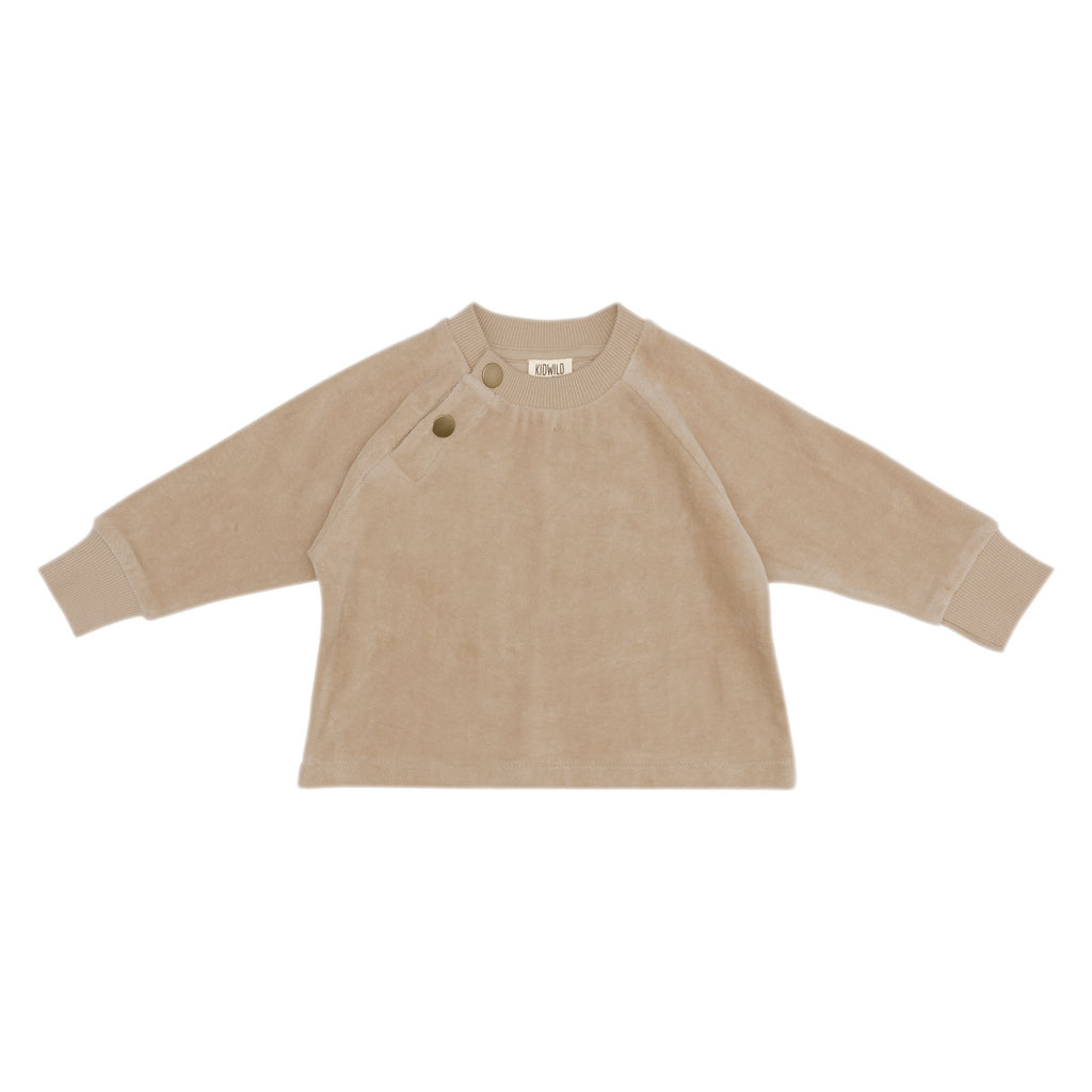 Velour Baby Sweater - Almond