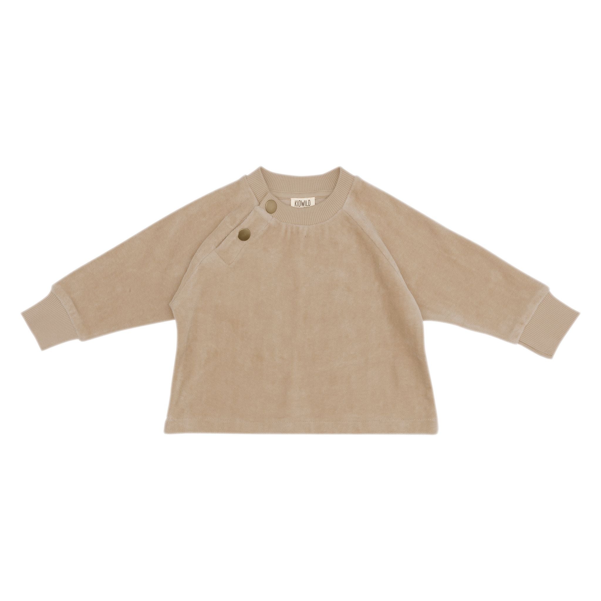 Velour Baby Sweater - Almond